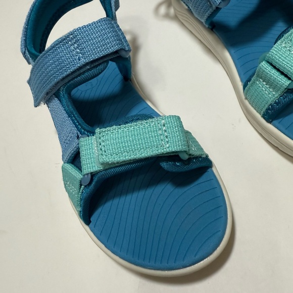 Cat & Jack Youth Boy Size 12 Blue Sandals with Adjustable Straps and White Sole - Picture 6 of 13